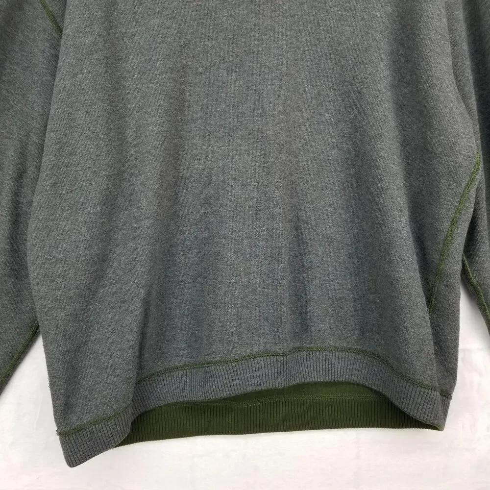 Tommy Bahama 1/4 Zip Reversible Sweater XL Gray Green‎